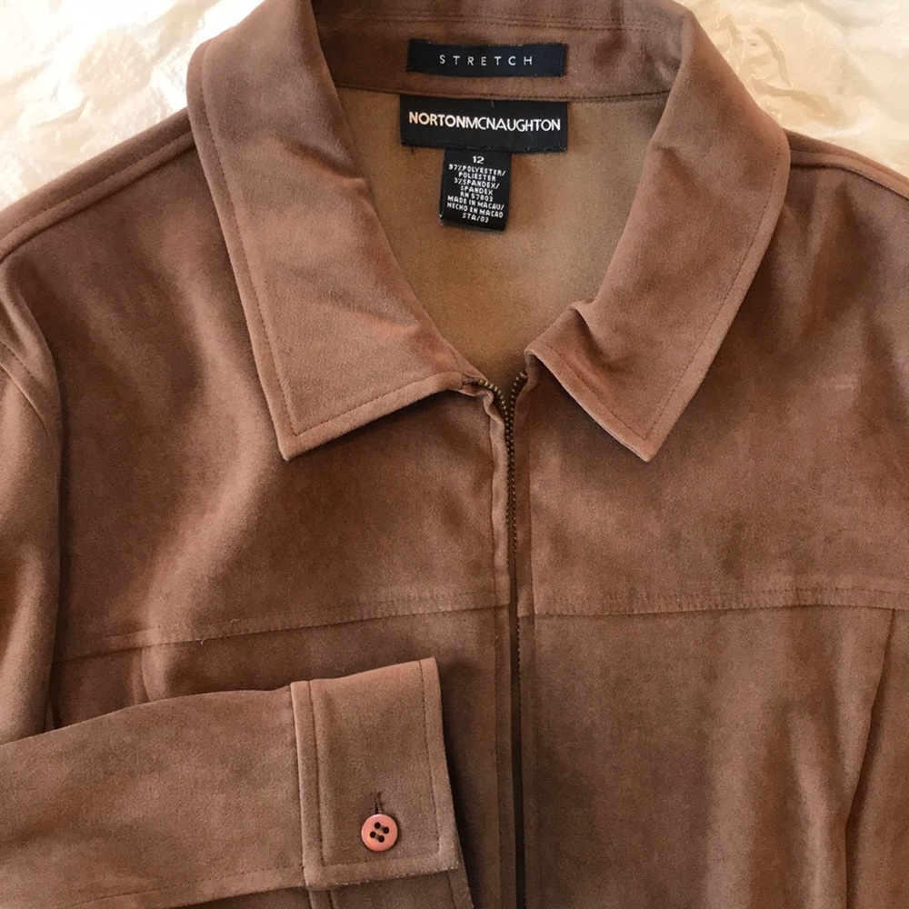 Brown Zip Down Long Sleeve Collared Jacket - image 3